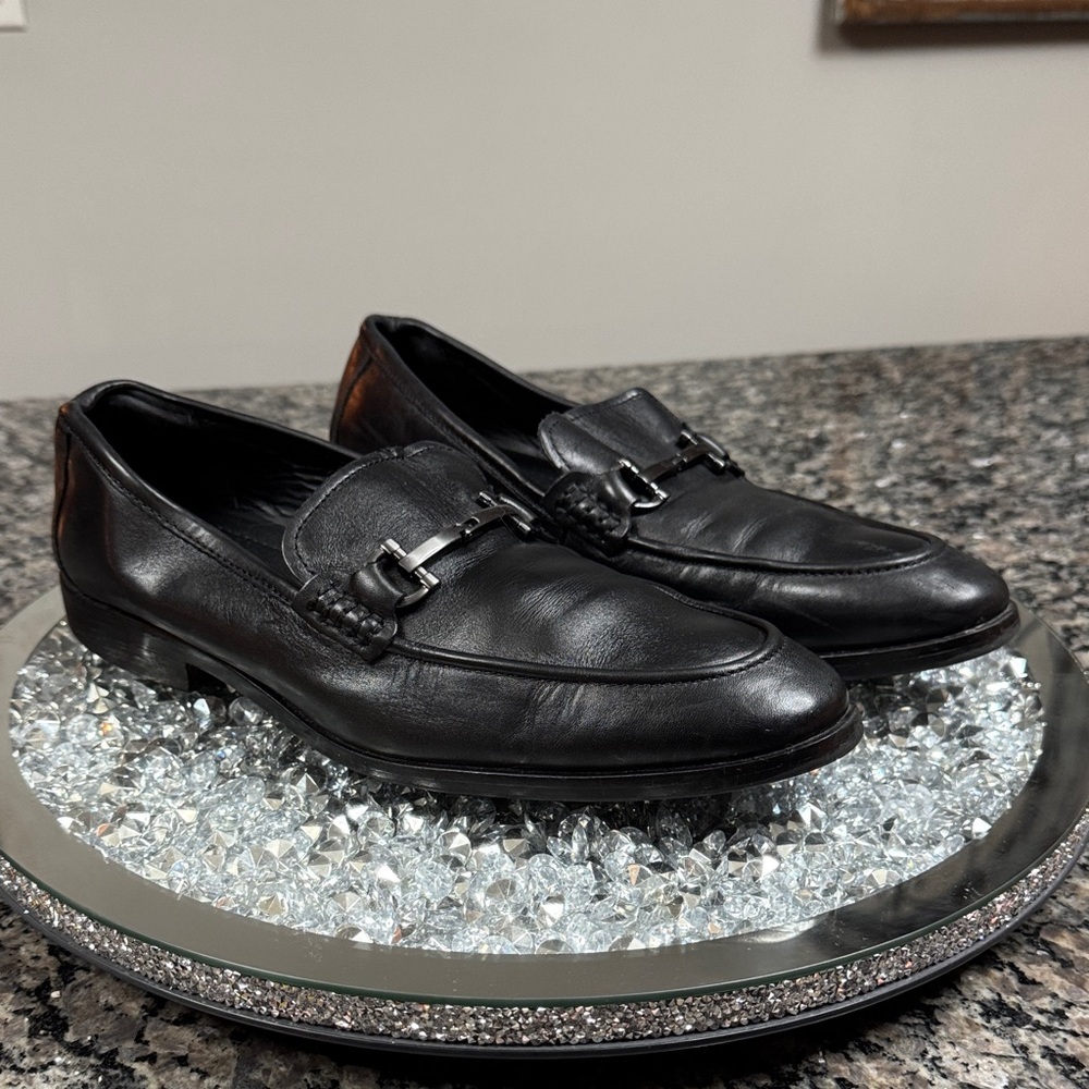Alfani Black Leather Slip-On Loafers 8.5